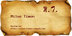 Milos Timon névjegykártya
